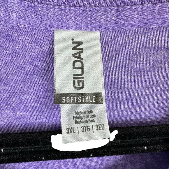 NWOT Purple Black White Checkered Race Life Crew Neck Short Sleeve T-Shirt 3XL - Picture 4 of 5